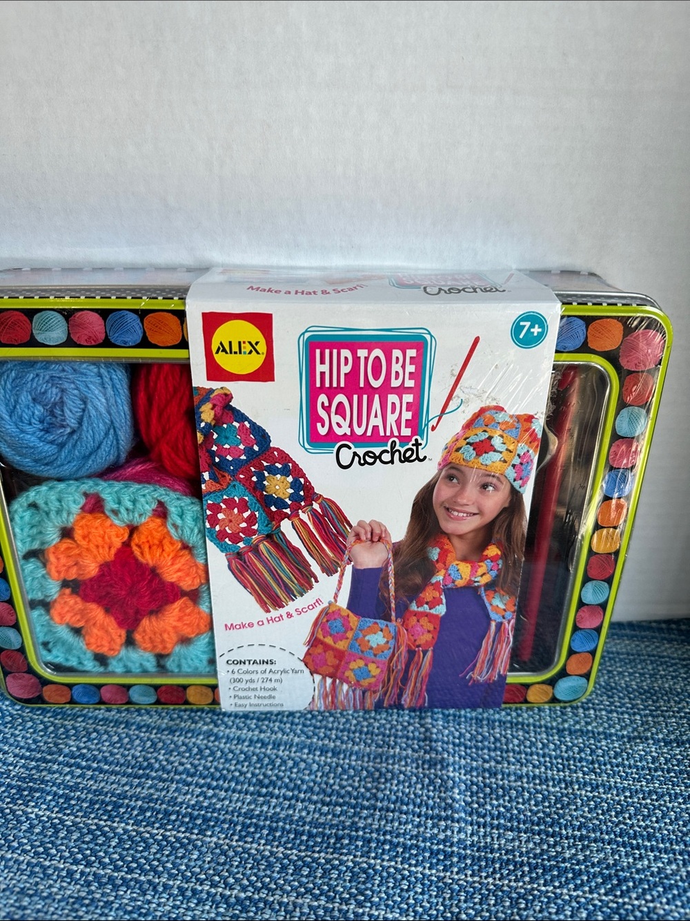 ALEX Hip To Be Square Crochet Kit - Multicolor Kids Crochet Set